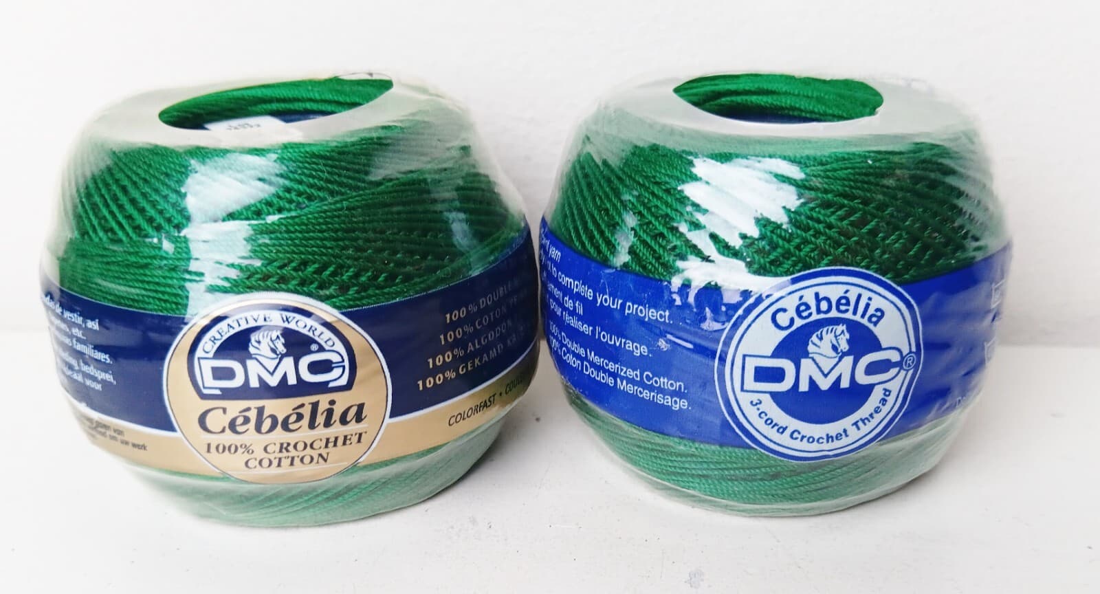 DMC Crochet Thread Dark GREEN Cebelia Size 10 Made In France New Lot Of 2