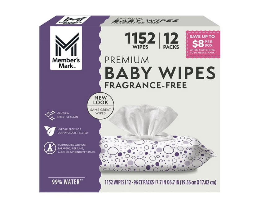 Member's Mark Premium Fragrance-Free Baby Wipes, 12 Packs (1152 ct.) Great Price