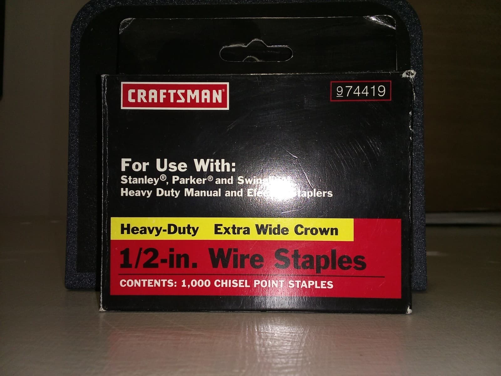 Craftsman 9-74419 1/2" Extra-Wide Crown Chisel-Point Wire Staples HD 1000ea.