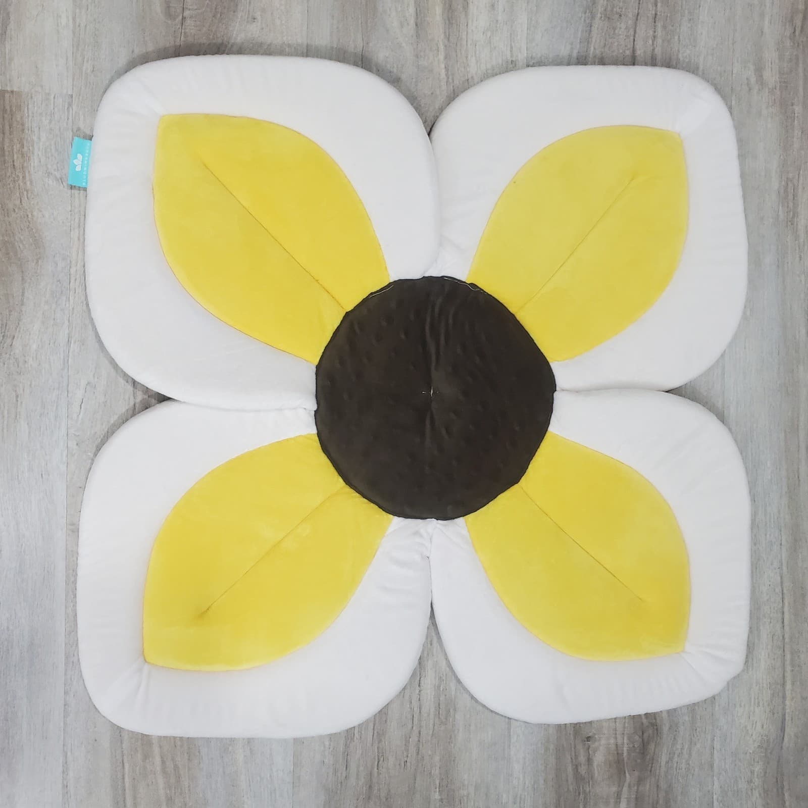 Blooming Bath Lotus Baby Bathing Mat Cushion Flower Yellow plush 26x26