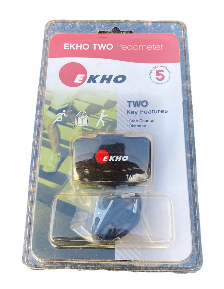 EKHO Two Pedometer w/ Step Counter, Distance, Digital Display New Sealed
