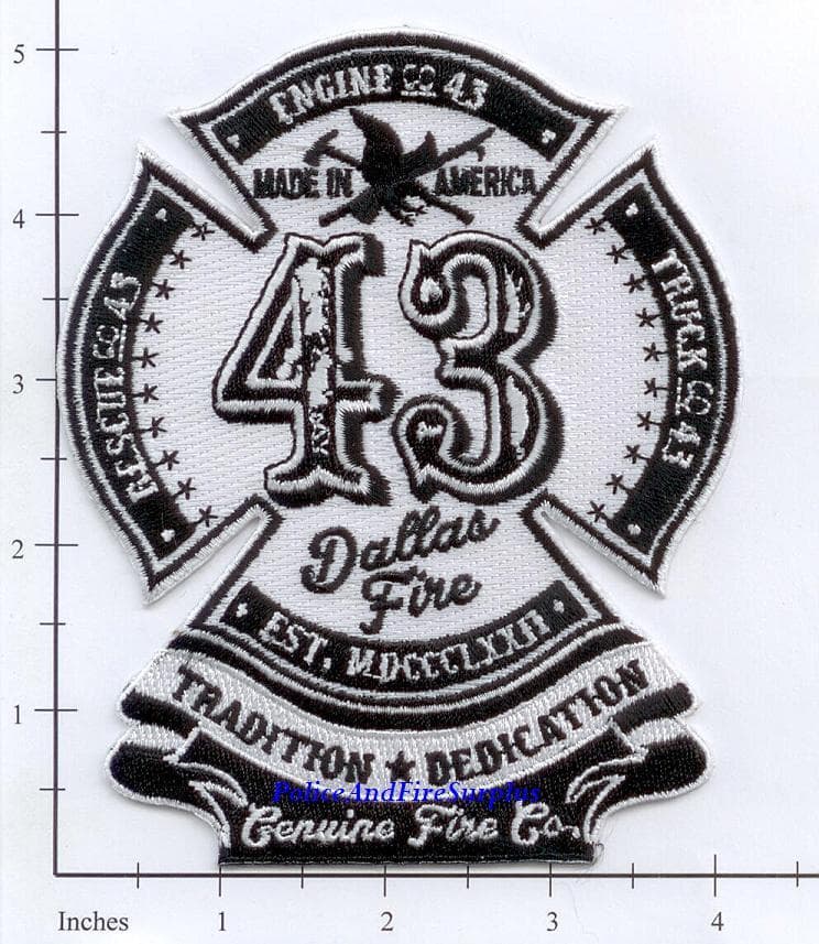 Texas - Dallas Engine 43 Truck 43 Fire Rescue TX Fire Dept Patch v2