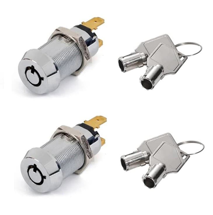 2 ON/OFF Switch Electronic Key Switch Lock Keyed Alike Removable in On or Off