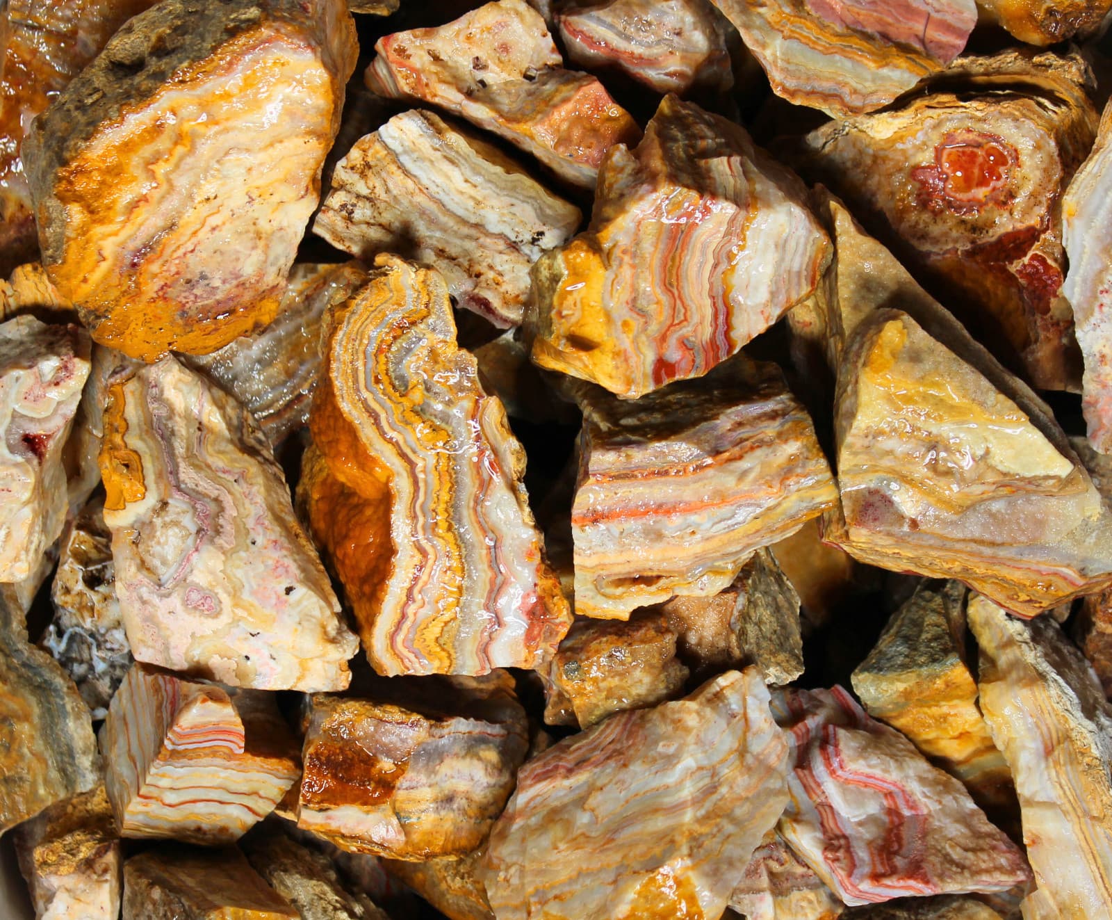 Yellow Lace Agate - Rough Rocks for Tumbling - Bulk Wholesale options