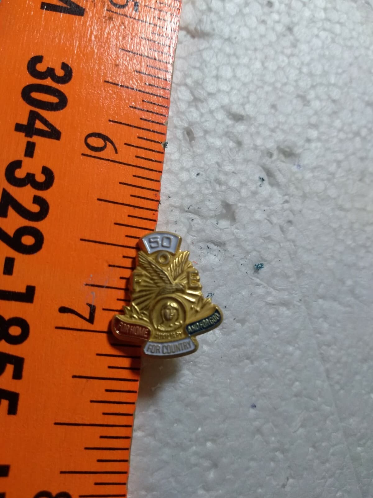 Vintage FOE Fraternal Order Eagles 50 year pin ; Home Country God (21-1311)