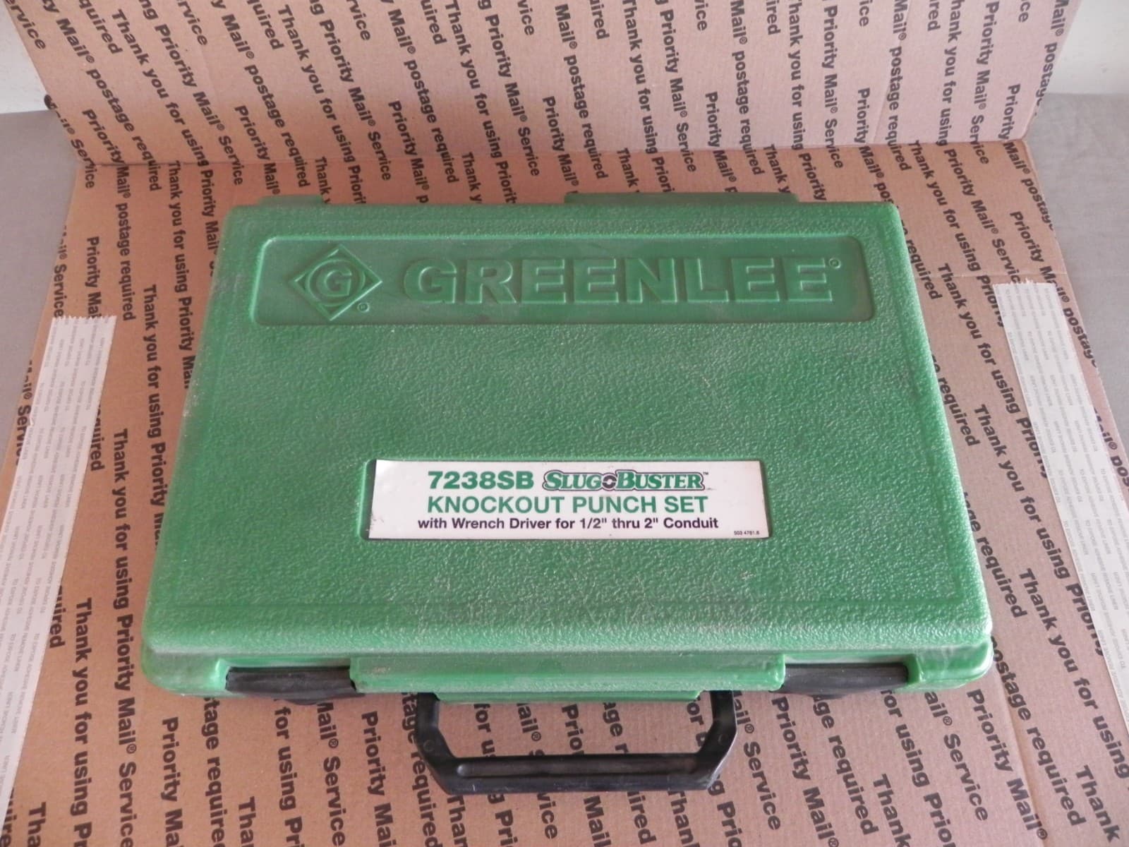 Greenlee 7238SB empty case with ratchet and two studs. No punch or dies