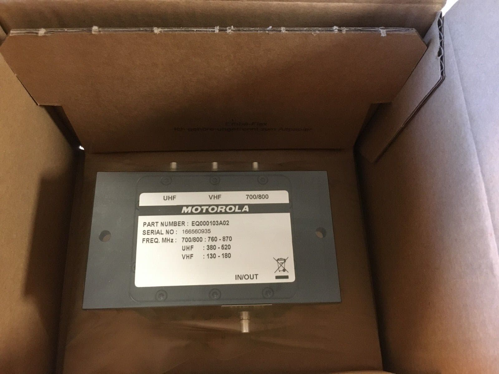 New MOTOROLA EQ000103A02 UHF VHF 700/800 Multiplexer All-Band APX 8500
