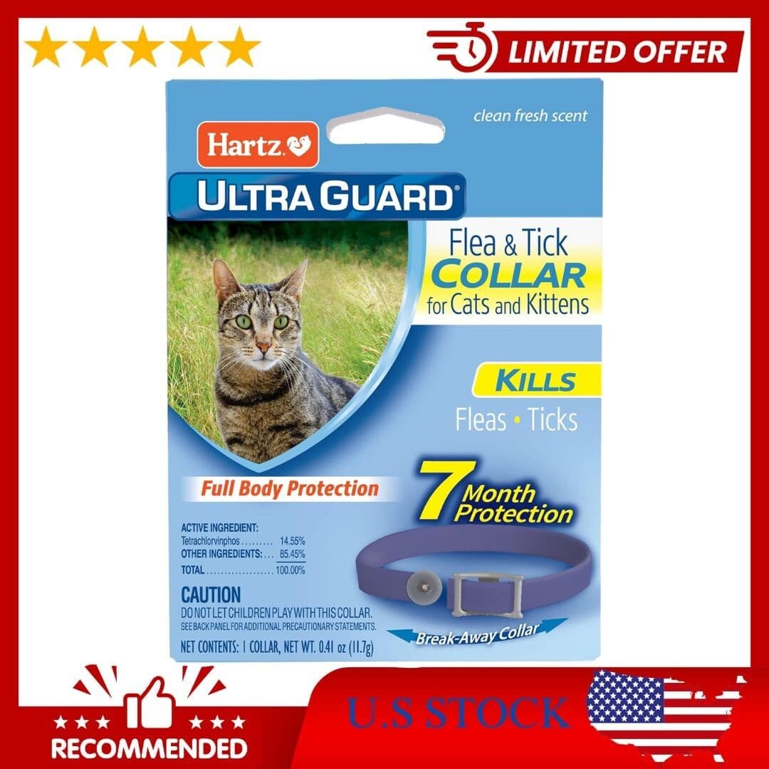 Hartz UltraGuard Flea & Tick Collar for Cats & Kittens 7 Months Protection, 1ct