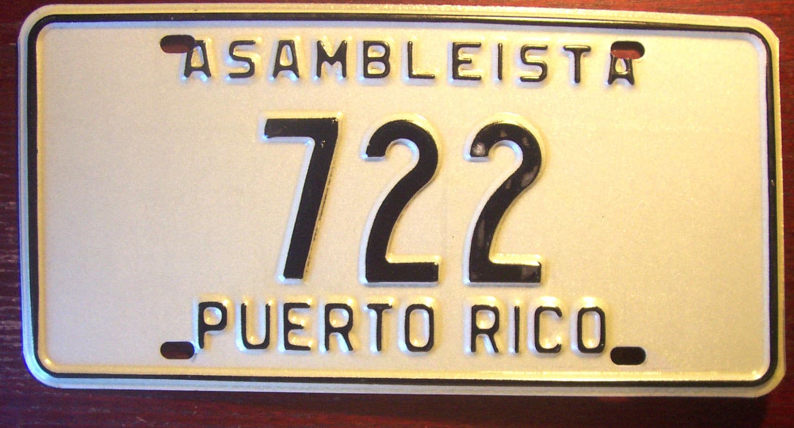PUERTO RICO ASSEMBLY ASSEMBLYMAN LOW NUMBER POLITICAL LEGISLATURE LICENSE PLATE
