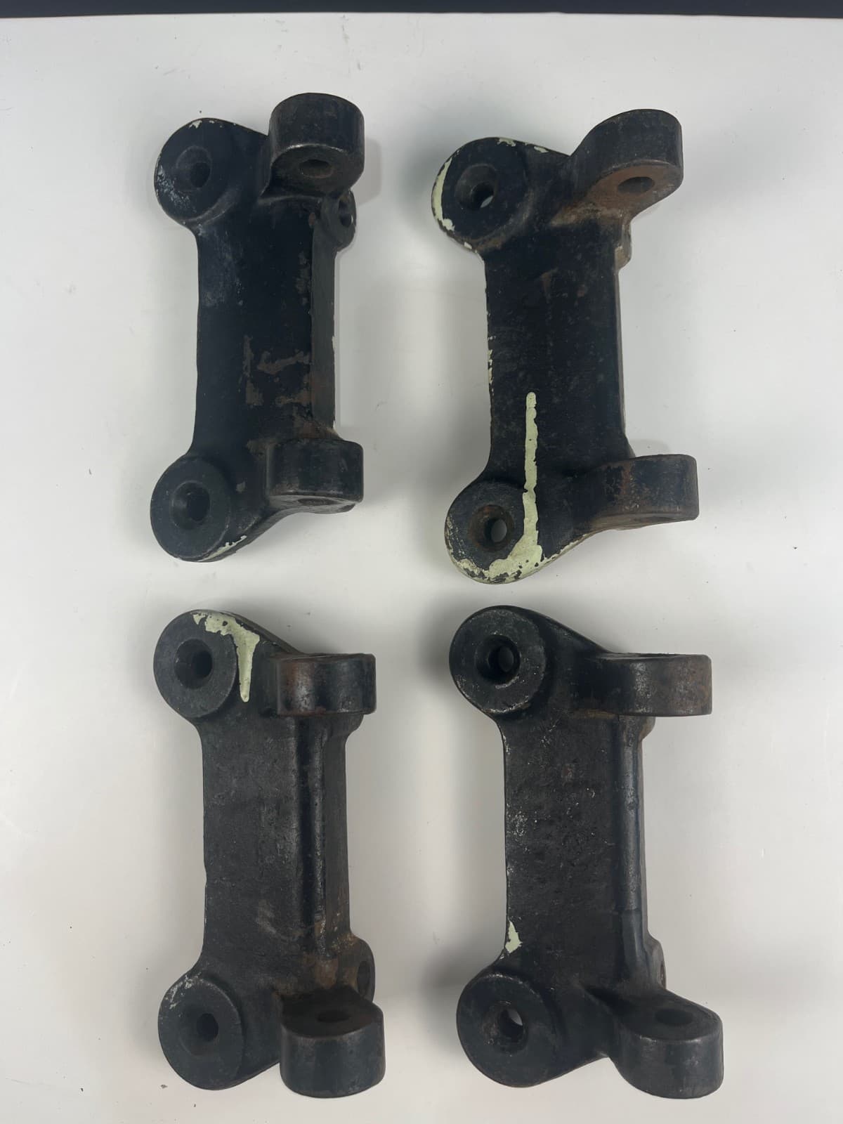 Antique Workbench Lab Table Kitchen Island Swing Stool Seat SET 4 BRACKETS IRON