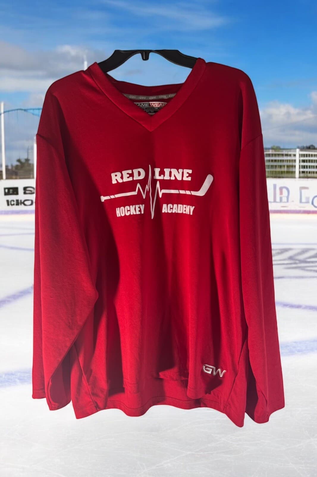 Red Line Hockey Academy Adult Size Hockey Jersey Skate zone Size Medium Red