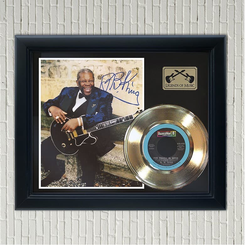 B.B. King The Thrill Is Gone" Framed Gold 45 Record Reproduction Signatures