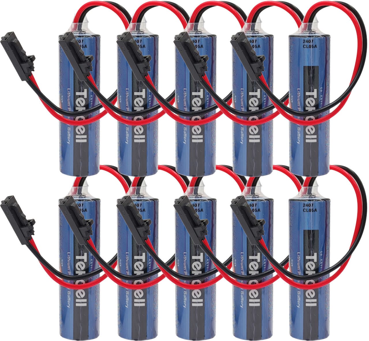 10x 3.6V 2400mAh SB-AA11 AA Battery for Tekcell SB-AA11 Battery with Black Plug
