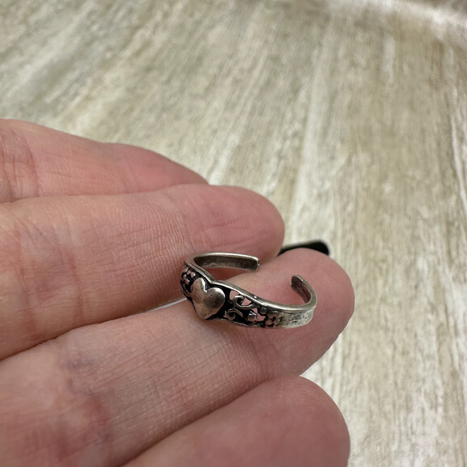 Vintage Handmade Mexico 925 Sterling Silver Toe Ring Adjustable