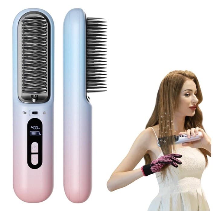 BEAUTYOVO Travel TSA-Friendly Cordless Hair Straightener/Comb/Curler Open Box