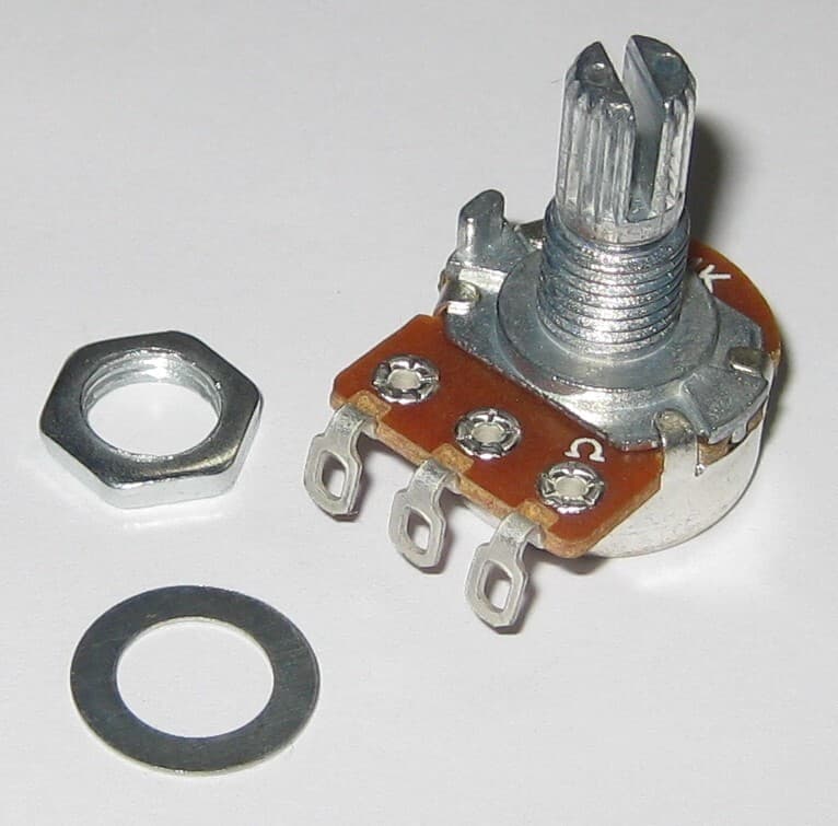 Linear (B) Taper 1k Ohm Potentiometer - 6mm (1/4") Shaft - 1/8 Watt 1000 Ohm