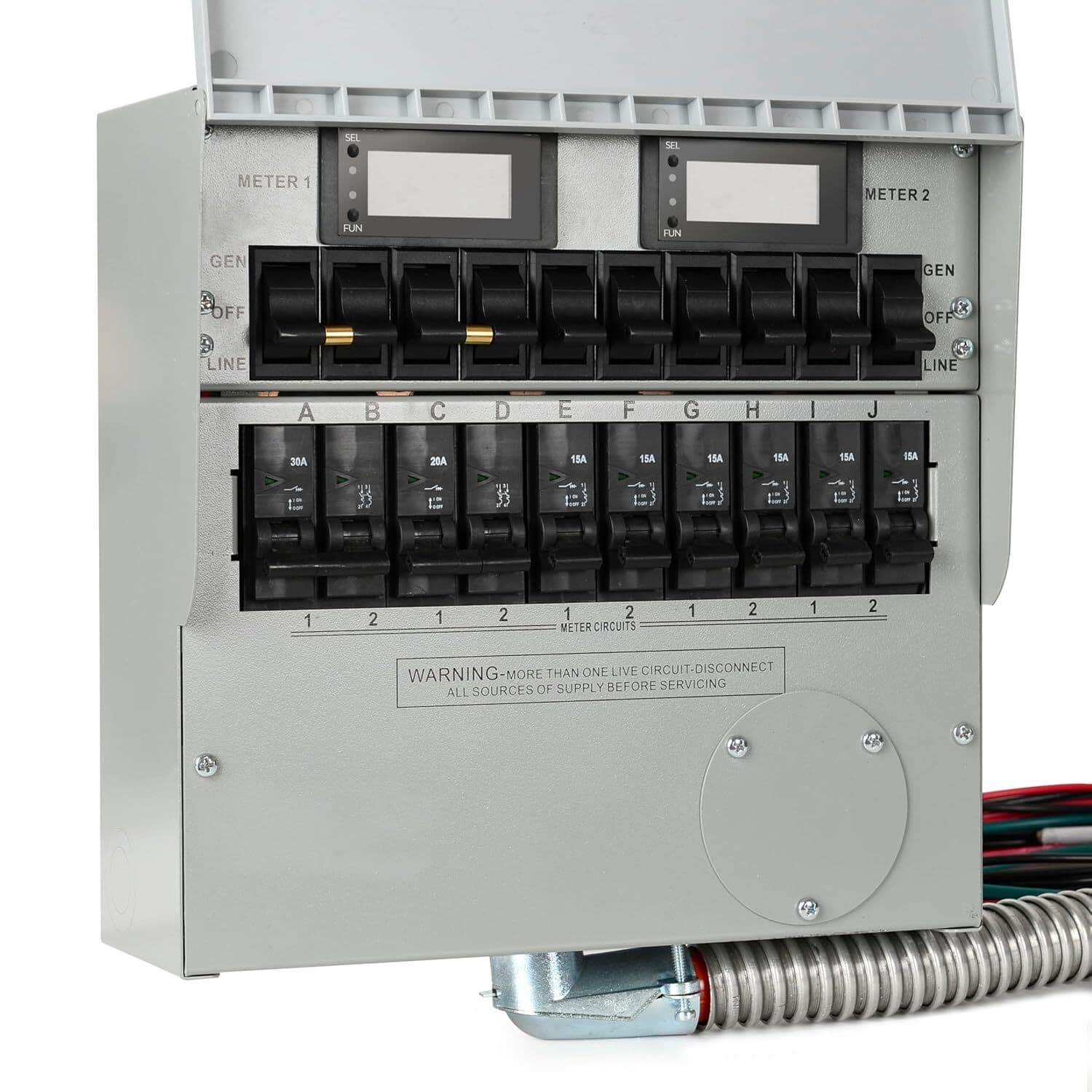 Generator Transfer Switch,50A Pro/Tran2 10-Circuit 2 Manual Transfer Switch