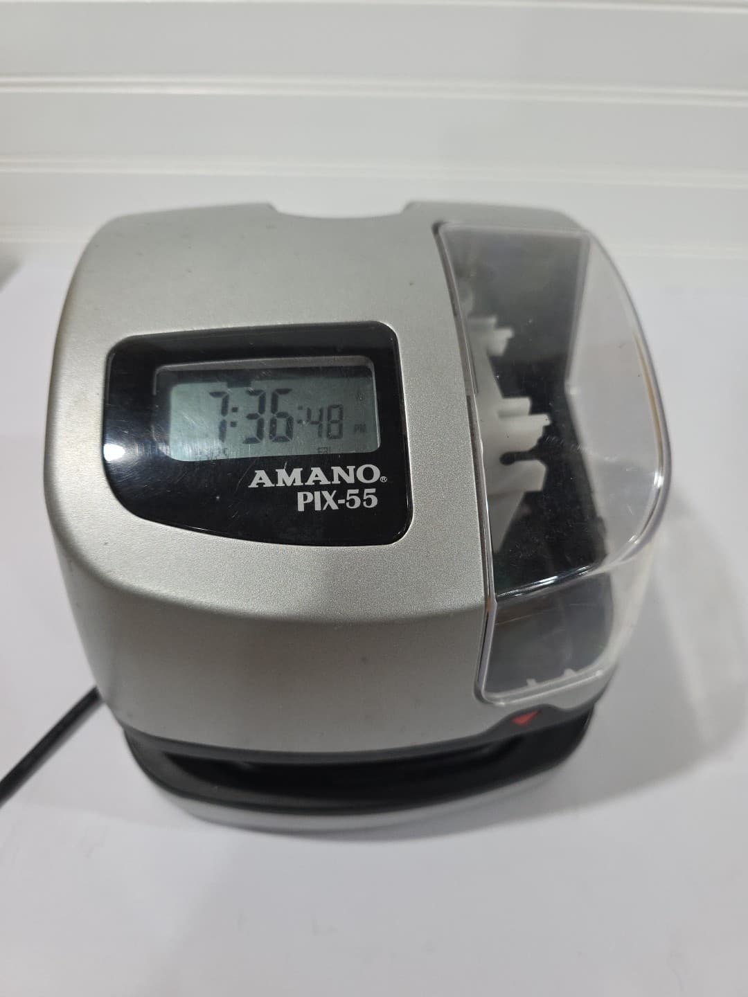 Amano PIX-55 Electronic Atomic Employee Punch Time Clock Machine For Parts Or Re