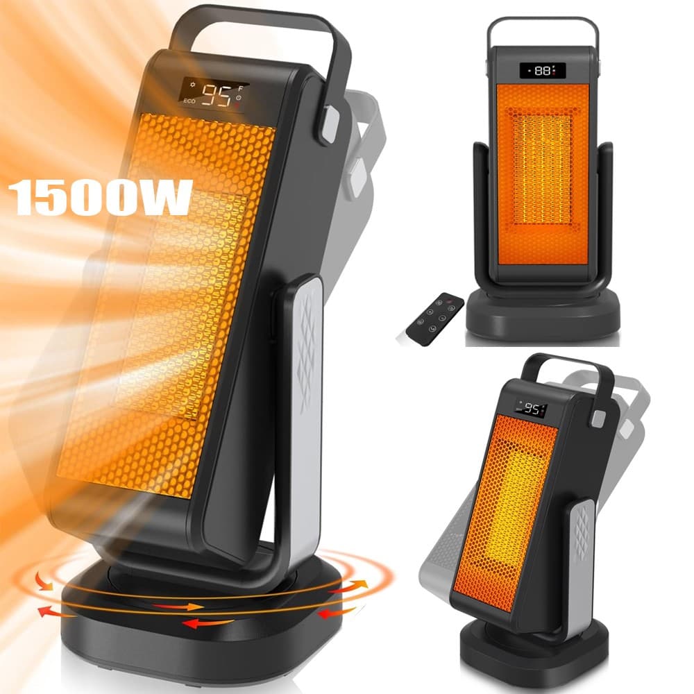 Portable 3D Oscillating Space Heater 4 Mode/ECO PTC Electric Heater Thermostat