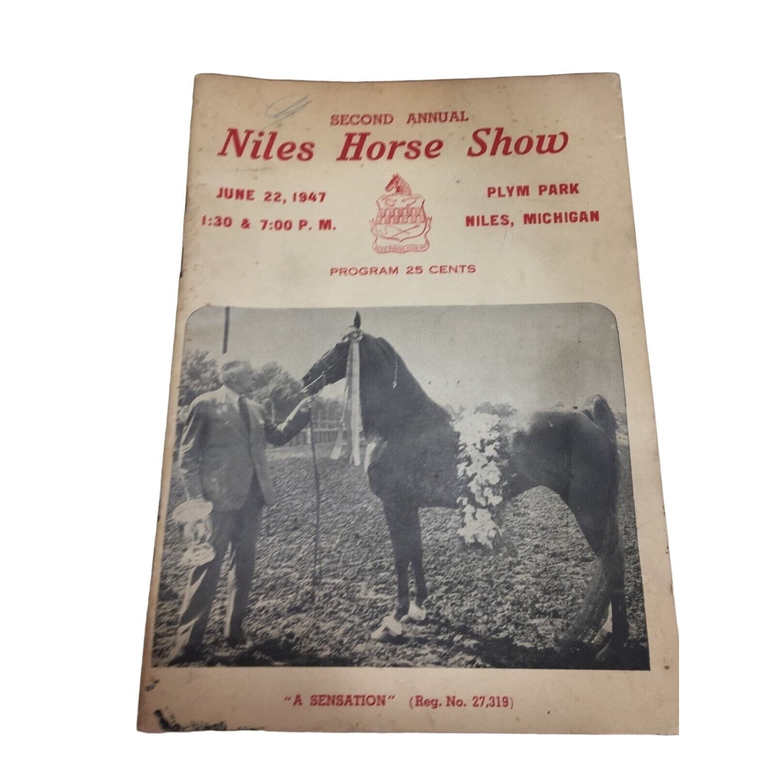 Vintage Niles MI Horse Show Booklet 1947 2nd Annual 23039
