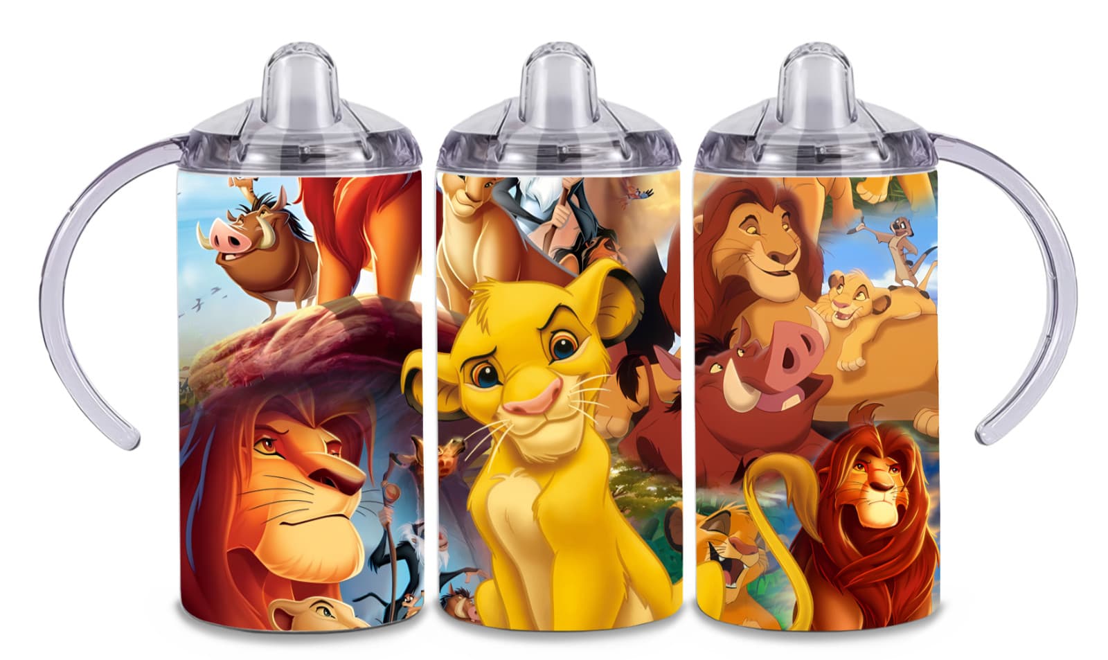 Handmade 12oz Stainless Steel Dual Lid Sippy Cup-Lion King-Simba-Toddler-Gift