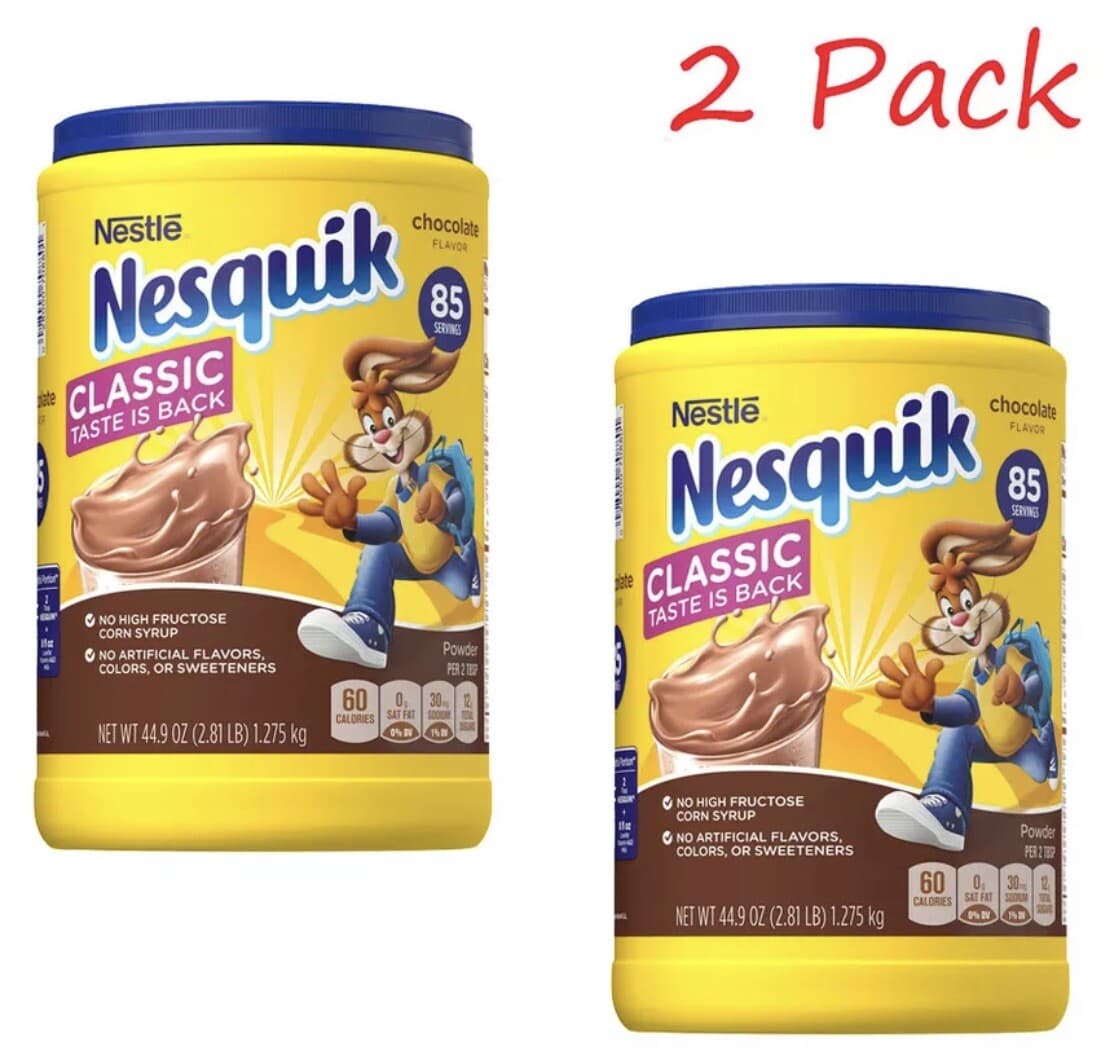 **2 Packs**Nesquik Chocolate Powder Drink Mix ( 44.9 oz. Each )