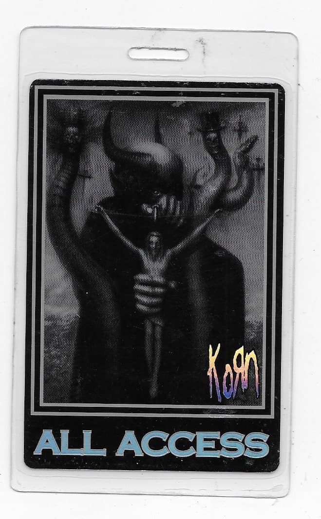 KORN 2000 SICK & TWISTED TOUR ALL ACCESS AAA CONCERT LAMINATED BACKSTAGE PASS