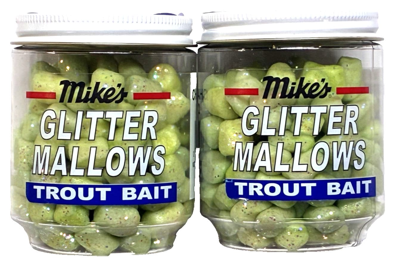 2 JARS Atlas-Mike's 1.7oz. Chartreuse Cheese Glitter Mallow