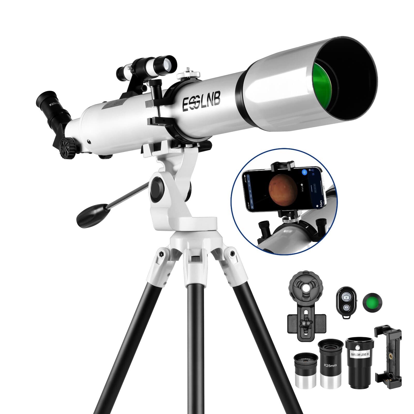 700mm Astronomical Telescope 210X with Phone Adapter for Beginner Moon Watching