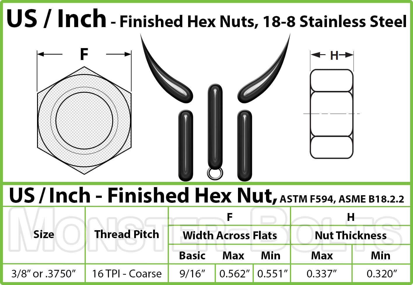 Stainless Steel Hex Machine Screw Nuts 0-80 2-56 3-48 4-40 6-32 8-32 10-24 10-32