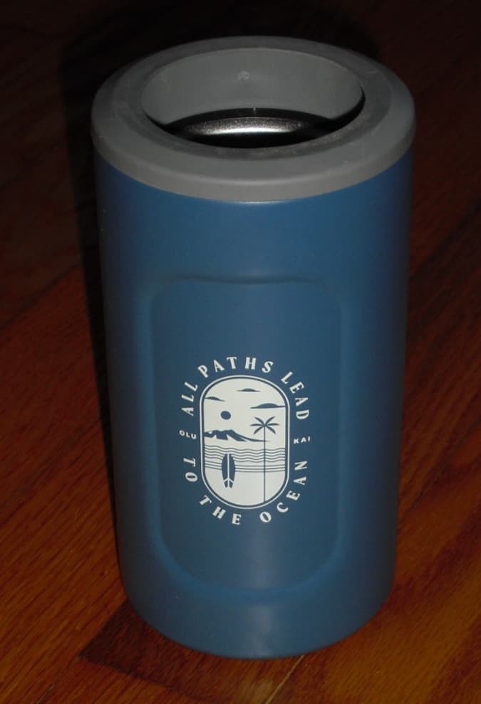 OluKai Stainless Steel Teal Blue Can Bottle Insulator Koozy 12 oz