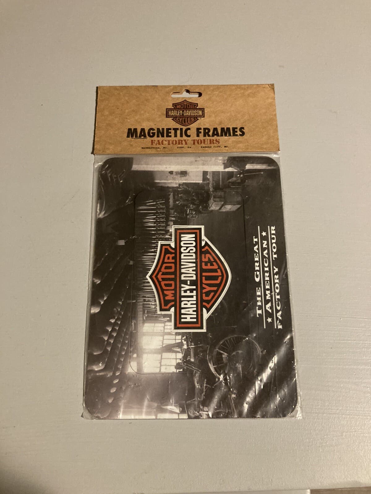 Harley Davidson Refrigerator Magnet Frame Factory Tour, 5x3”