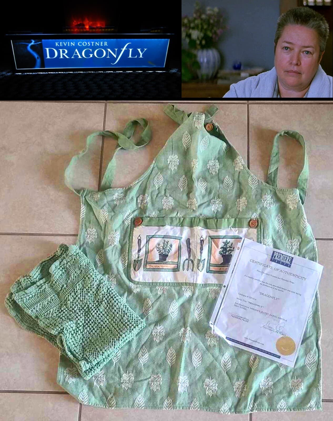 CLEARANCE: Dragonfly Kathy Bates Apron & Towel w/Studio COA