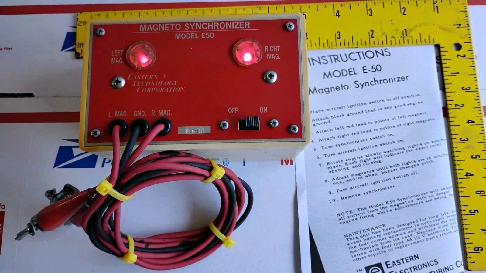 MAGNETO TIMING LIGHT SYNCHRONIZER WITH LED EASTERN E-50 TESTED GOOD AIRCRAFT USA