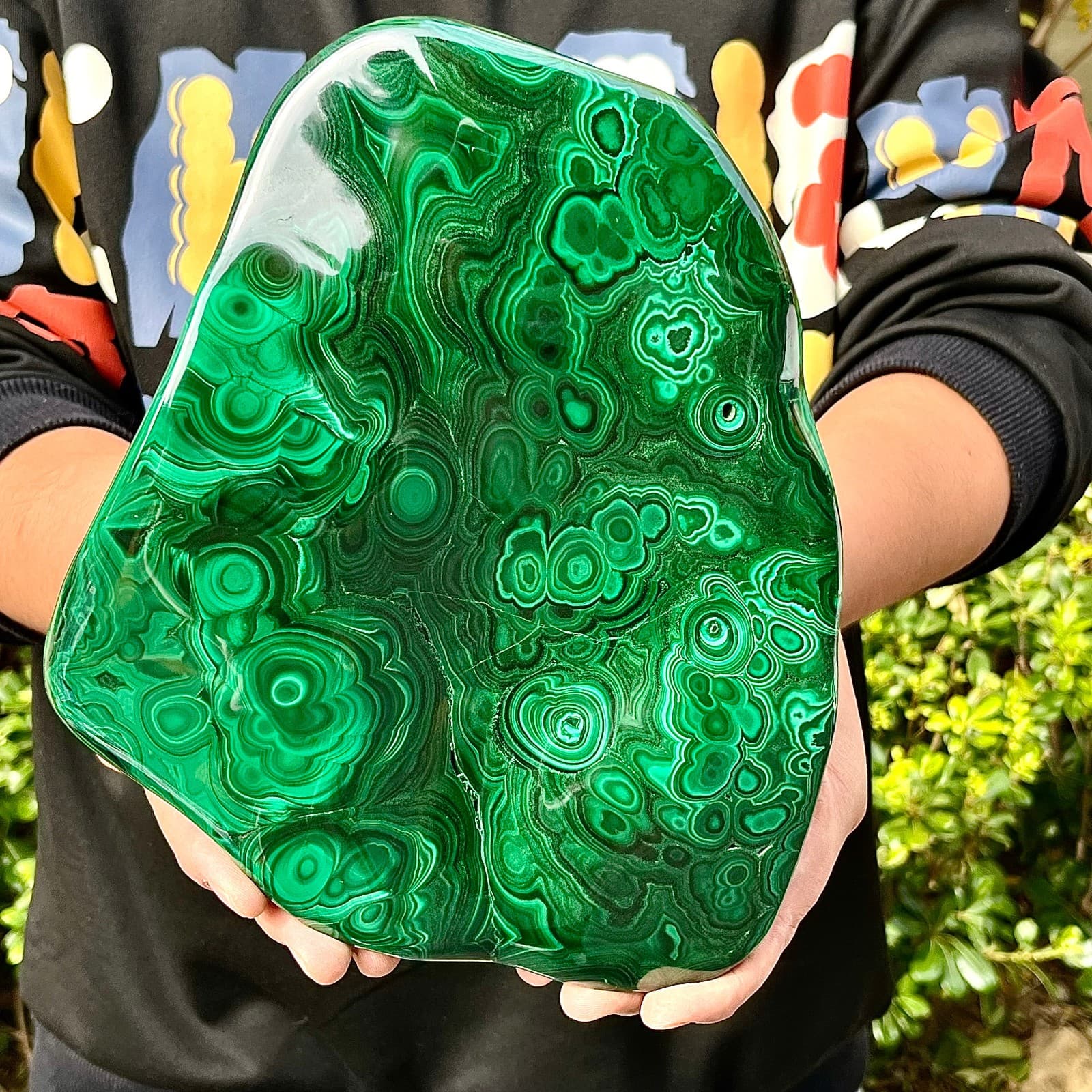 9.28LB Natural glossy Malachite transparent cluster rough mineral sample