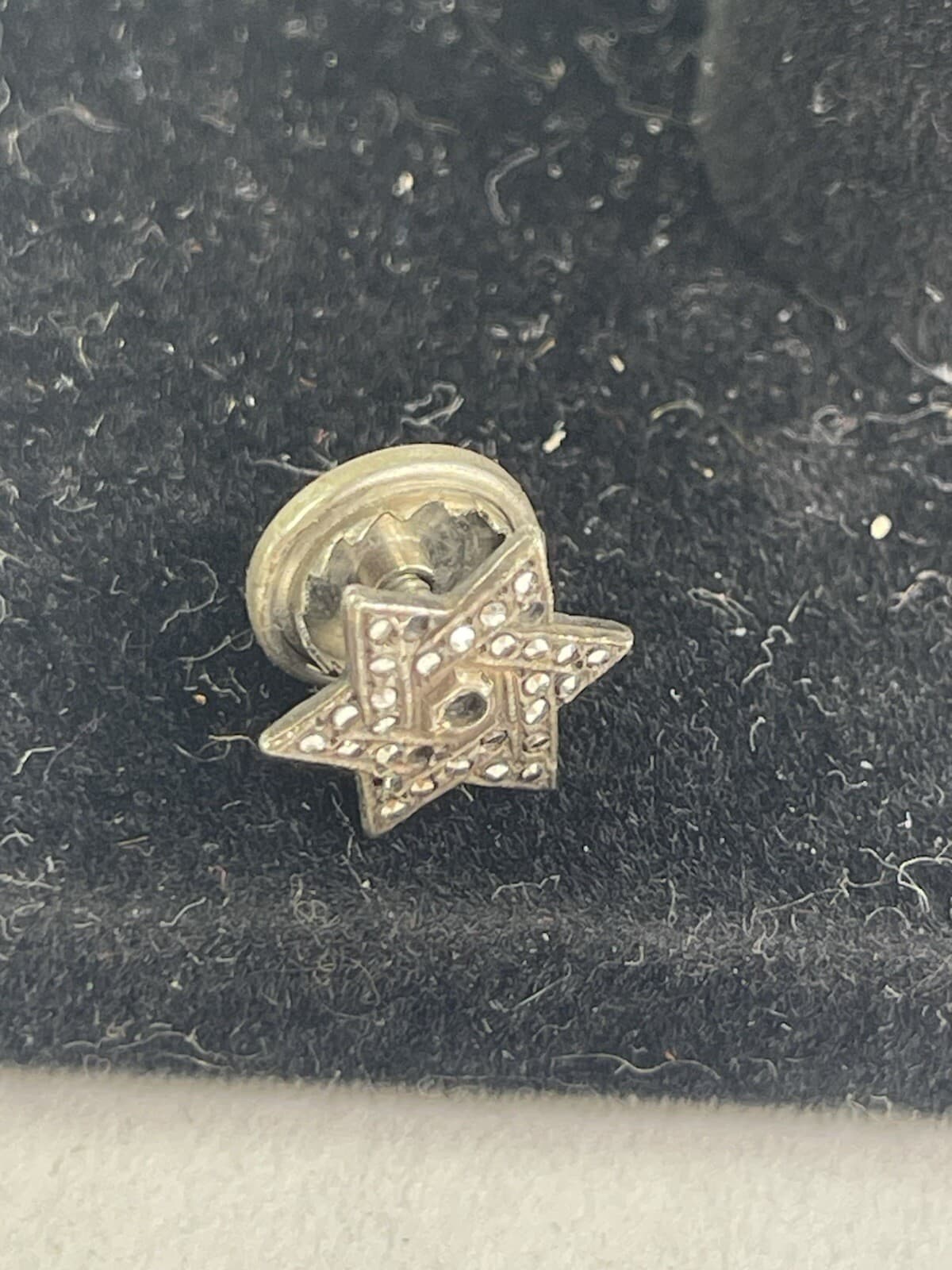 Star of David Lapel Pin Sterling Silver Pre Owned Antique Estate