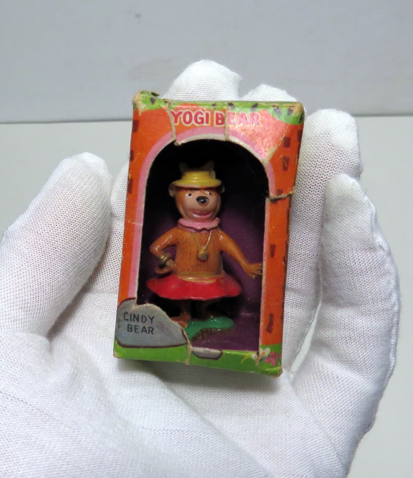 Vintage 1961 Marx Television TV Tinykins Cindy Of Yogi Bear Show Toy In Box