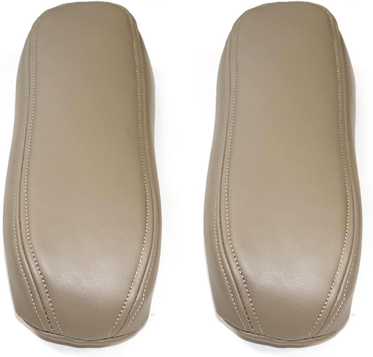 2Pcs Replacement Seat Armrest Cover Microfiber Leather Tan Compatible Tan