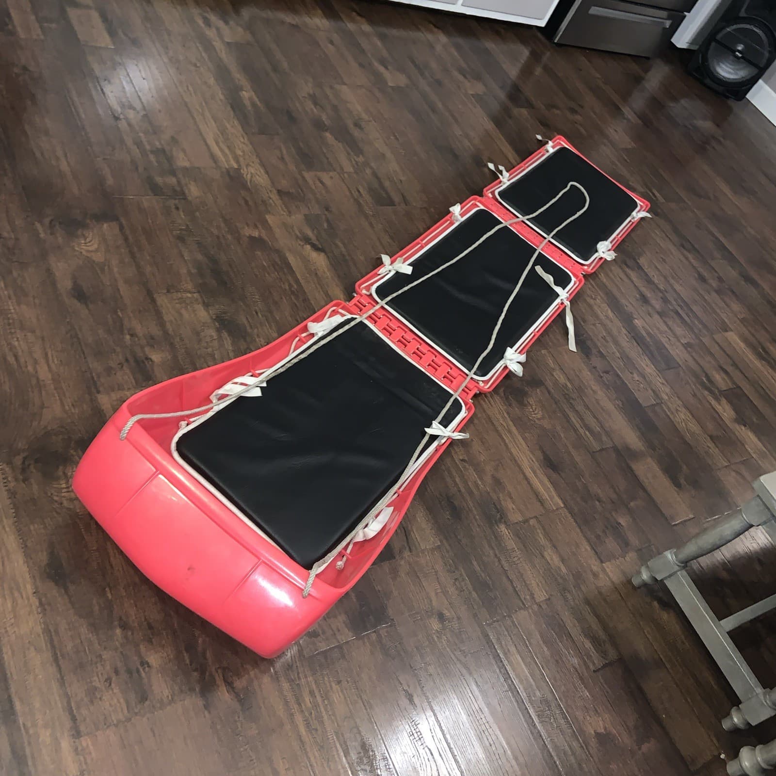 Vintage TOBOGGAN 8’ Folding Rescue Pink Snow Sled Meadowbrook Rare!!