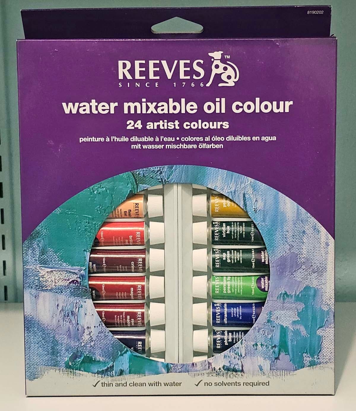 Reeves Water Mixable Oil Colour 24 Artist Colours 12 mL 0.4 fl.oz