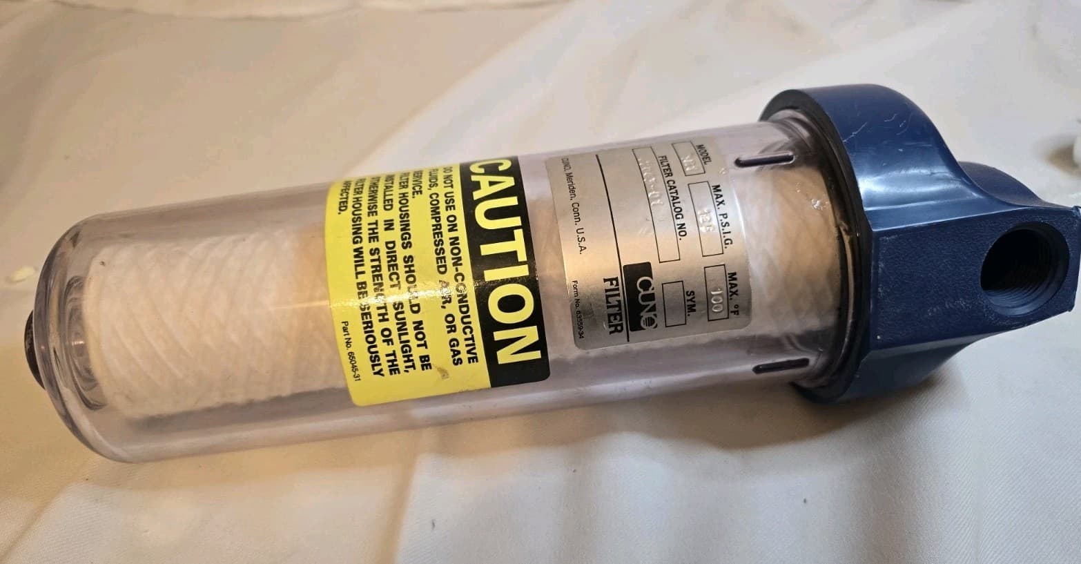 Cuno 1M1 Filter Housing Assembly 125psi Max 100°F Max 44591-05