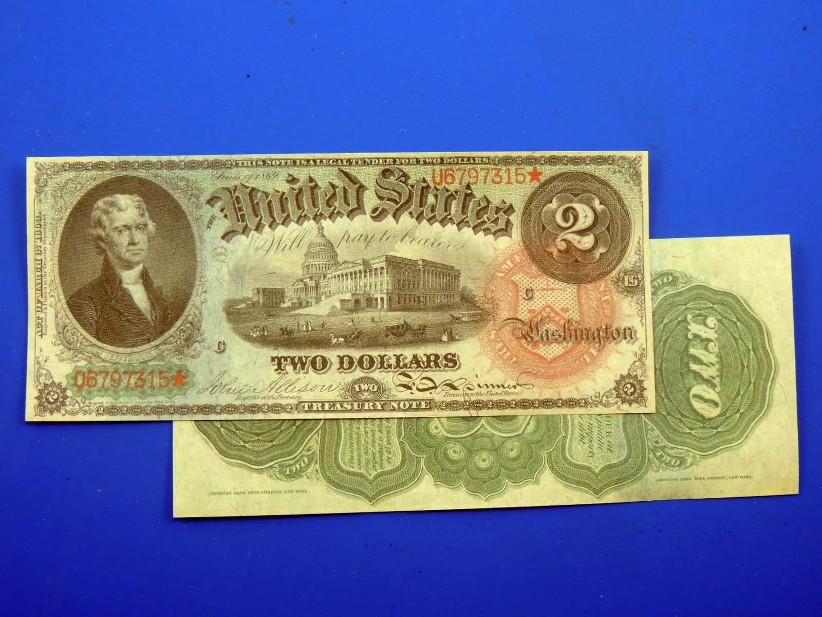 Reproduction $2 1869 Rainbow US Paper Money Currency Copy