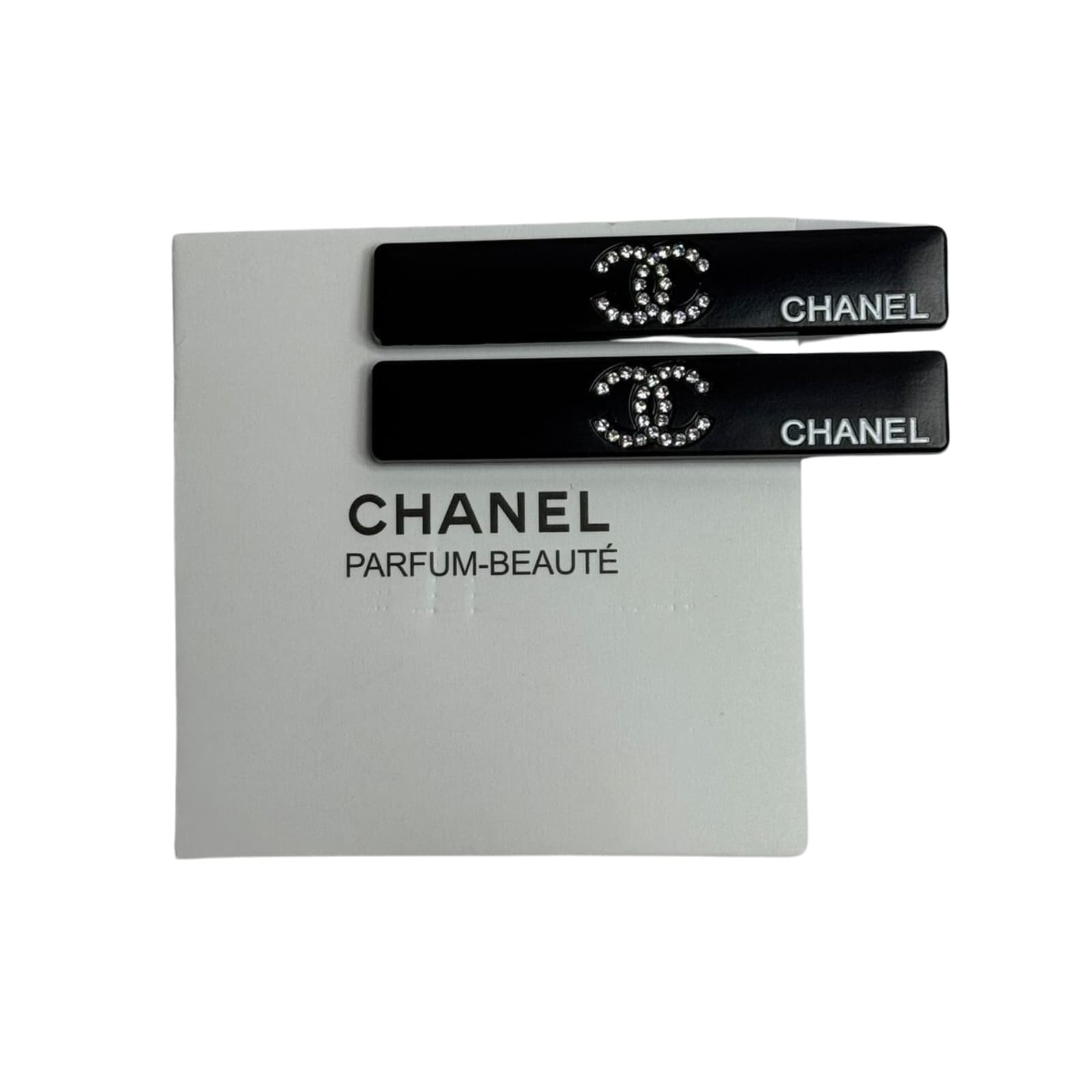 Chanel Beauty Hair Clip Set (2 Pcs) | New with Box - Black & Silver