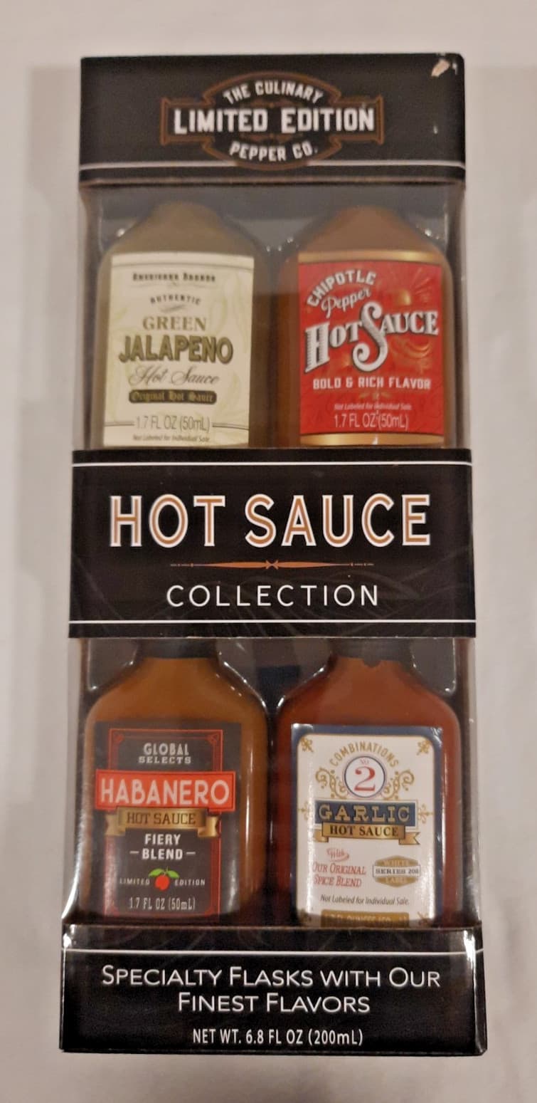 BRAND NEW LIMITED EDITION PEPPER CO. HOT SAUCE COLLECTION 4 FLAVORS 1.7 OZ BOTT.