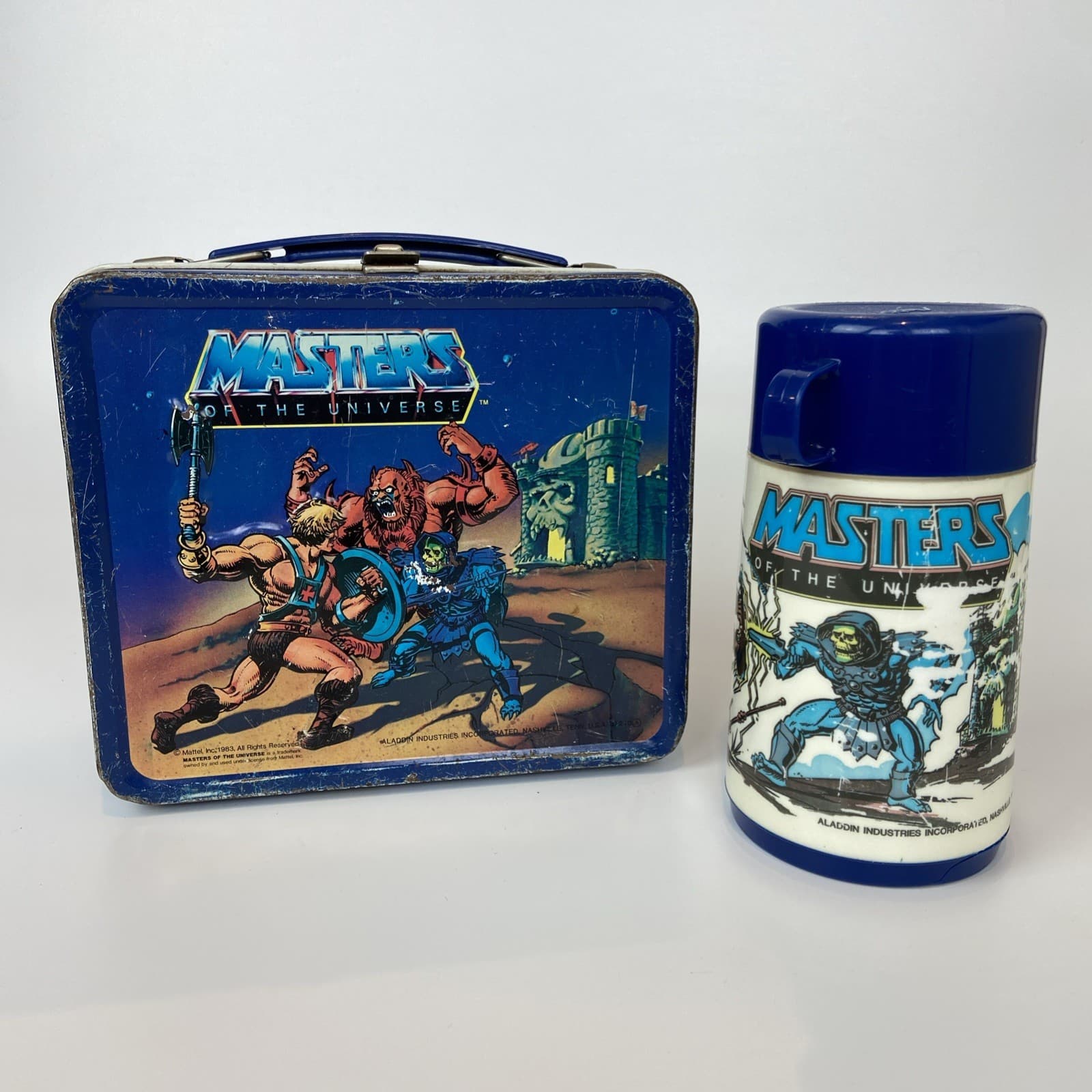 1983 Masters of the Universe Lunch Box & Thermos Vintage Lunchbox He-Man VTG 80s