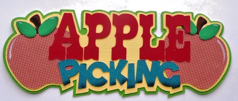 Premade Die Cut Paper Piecing, Title for Scrapbooking Pages, Apple Picking, Fall