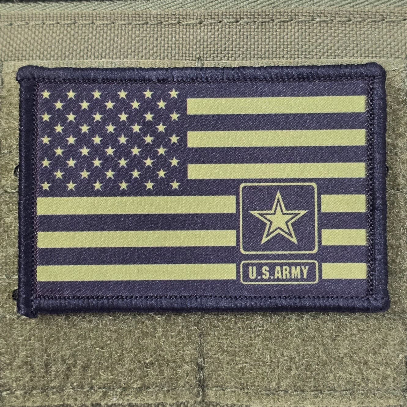 U.S. Army Flag Patch Moral Tactical Military Army USA Green Hook & Loop 3x2