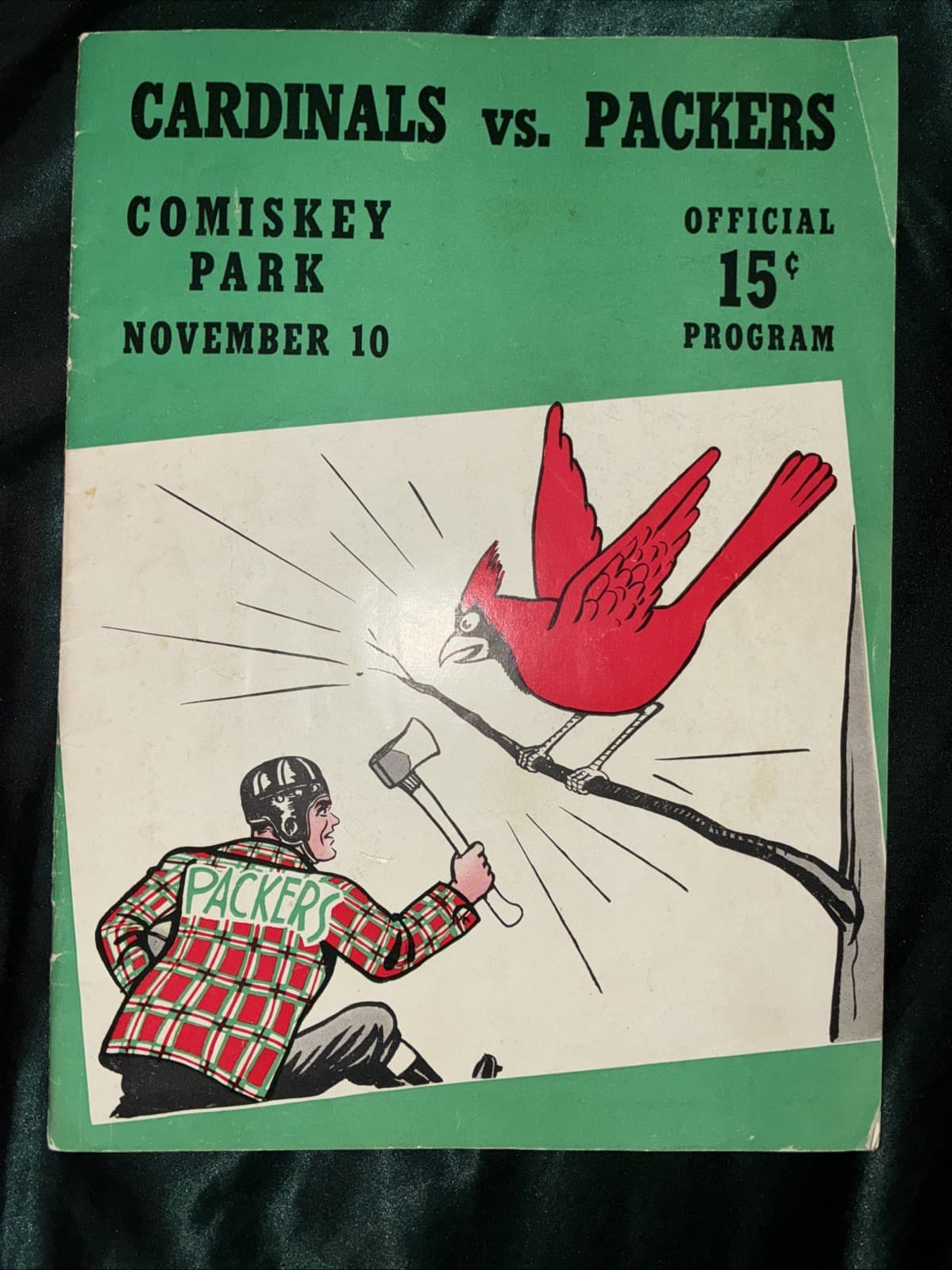 1940 Green Bay Packers football program Chicago Cardinals NFL Comisky Park
