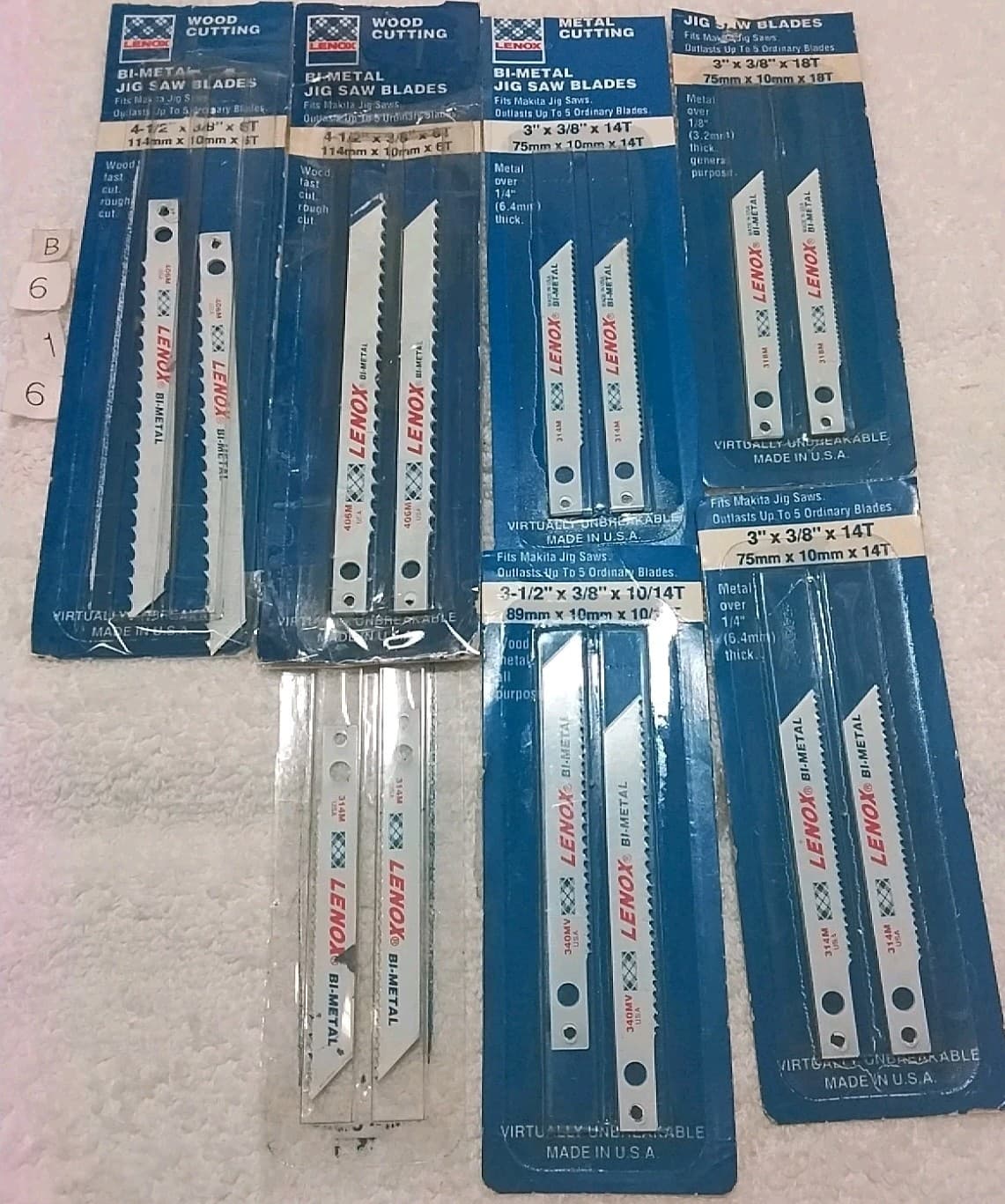 14PC LENOX WOOD &METAL BI-METAL UNIVERSAL JIGSAW BLADES USA 🇺🇸