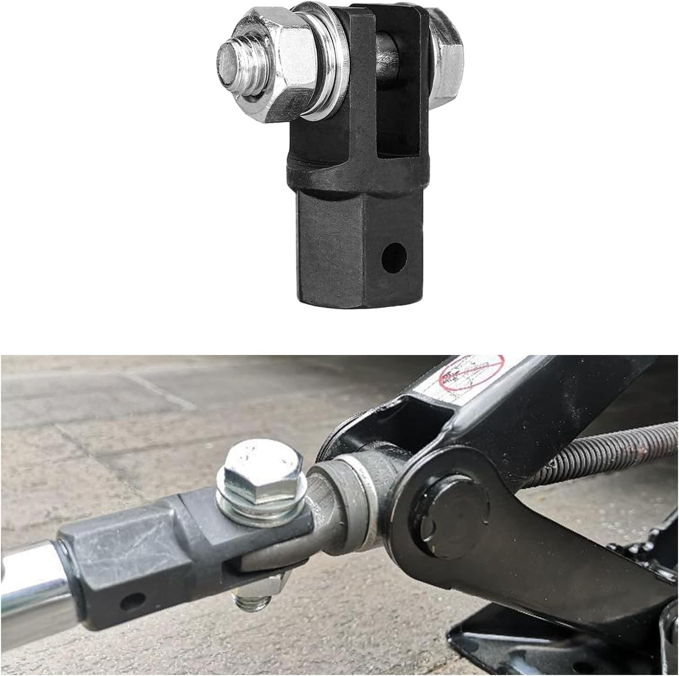 Scissor Jack Adapter, Drill Adapter for 1/2 Inch Black & Silver